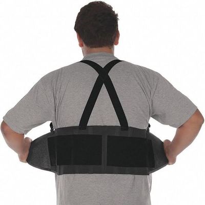 Liberty Glove & Safety 1908XL DuraWear Plain Back Support Belt with Attached Suspenders, X-Large, Black