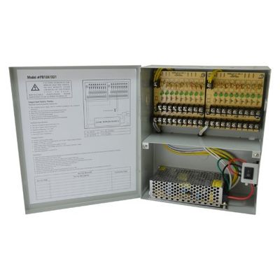 12V DC 18ch 10 Amps PTC fuse Power Supply Box for CCTV Security Cameras, Fused, with lock