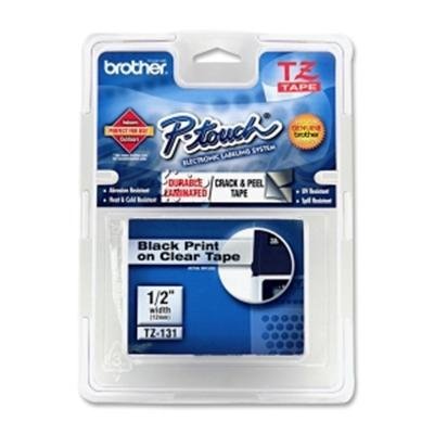 Black on Clr 1/2"" Tape
