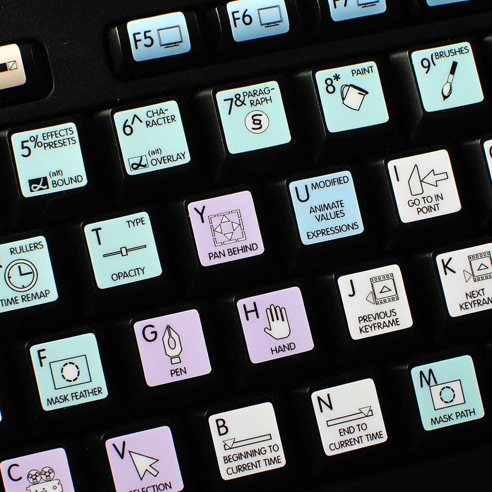 Adobe After Effects Galaxy Series Keyboard Labels 12X12 Size