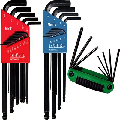 EKLIND 13281 Ball-Hex L-Key allen wrench & TORX star Ergo-Fold Combo- Inch/MM/TORX (3 sets 30pc)