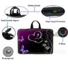 15.6 Inch Neoprene Laptop Sleeve Bag Carrying Case with Hidden Handle Design Compatible with MacBook Air Ultrabook, Chromebook - Purple Butterfly Heart view 2