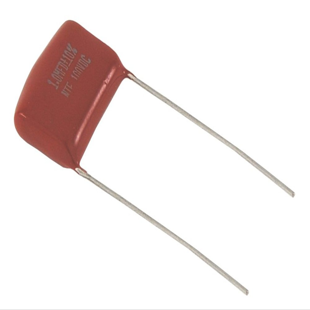 NTE Electronics MLR104K400 Series MLR Polyester Non-Polarized Film Capacitor, Radial Lead, Non-Inductive, 0.1 F Capacitance, 10% Tolerance, 400V