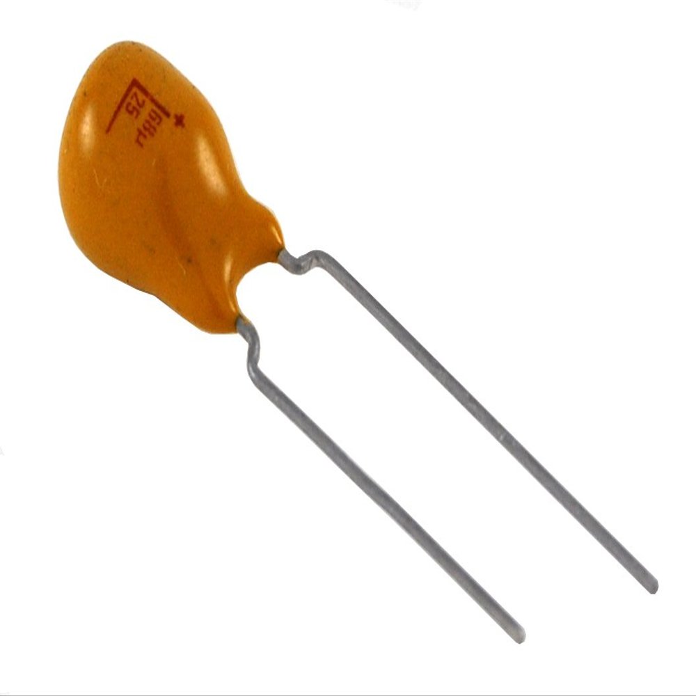 NTE Electronics TD.22M50 Series TD Solid Tantalum Capacitor, Radial Lead, .22 F Capacitance, 20% Tolerance, 50V