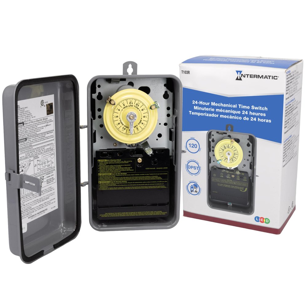 Intermatic T103R DPST 125V 40A NEMA 3R 24-Hour Timer