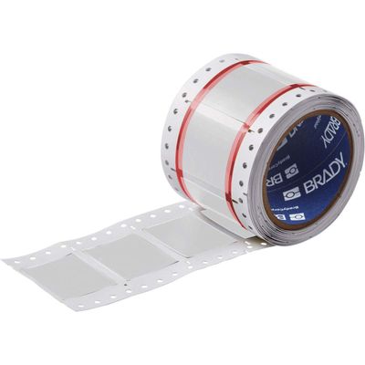 Brady 2HX-1000-2-WT-S PermaSleeve Wire Marking Sleeves, 1.634" Height, 1.969" Width, Polyolefin (B-7642) White (Roll of 100)