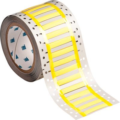 Brady 2HT-187-2-YL-S High Temperature PermaSleeve Wire Marking Sleeves, 0.335" Height, 2.00" Width, Polyvinylidene Fluoride (B-345) Yellow (Roll of 500)
