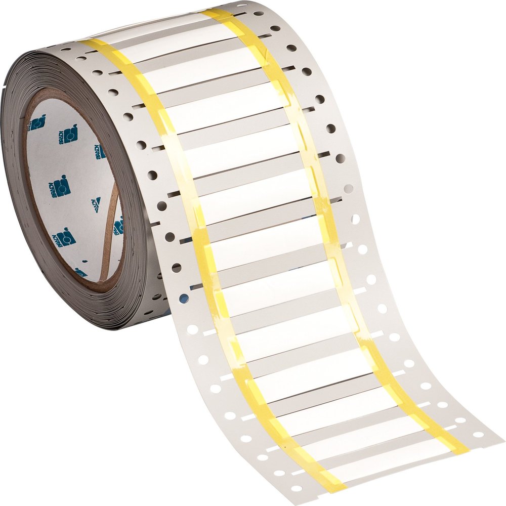 Brady 2HT-250-2-WT-S High Temperature PermaSleeve Wire Marking Sleeves, 0.439" Height, 2.00" Width, Polyvinylidene Fluoride (B-345) White (Roll of 500)