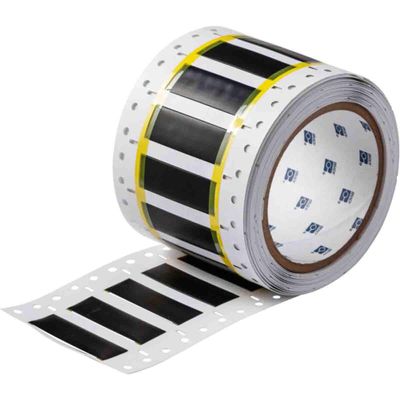 Brady 2HT-375-2-BK-S High Temperature PermaSleeve Wire Marking Sleeves, 0.645" Height, 2.00" Width, Polyvinylidene Fluoride (B-345) Black (Roll of 250)