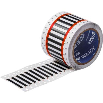 Brady 2HX-125-2-BK-2 PermaSleeve Wire Marking Sleeves, 0.244" Height, 0.984" Width, Polyolefin (B-7642) Black (Roll of 5000)