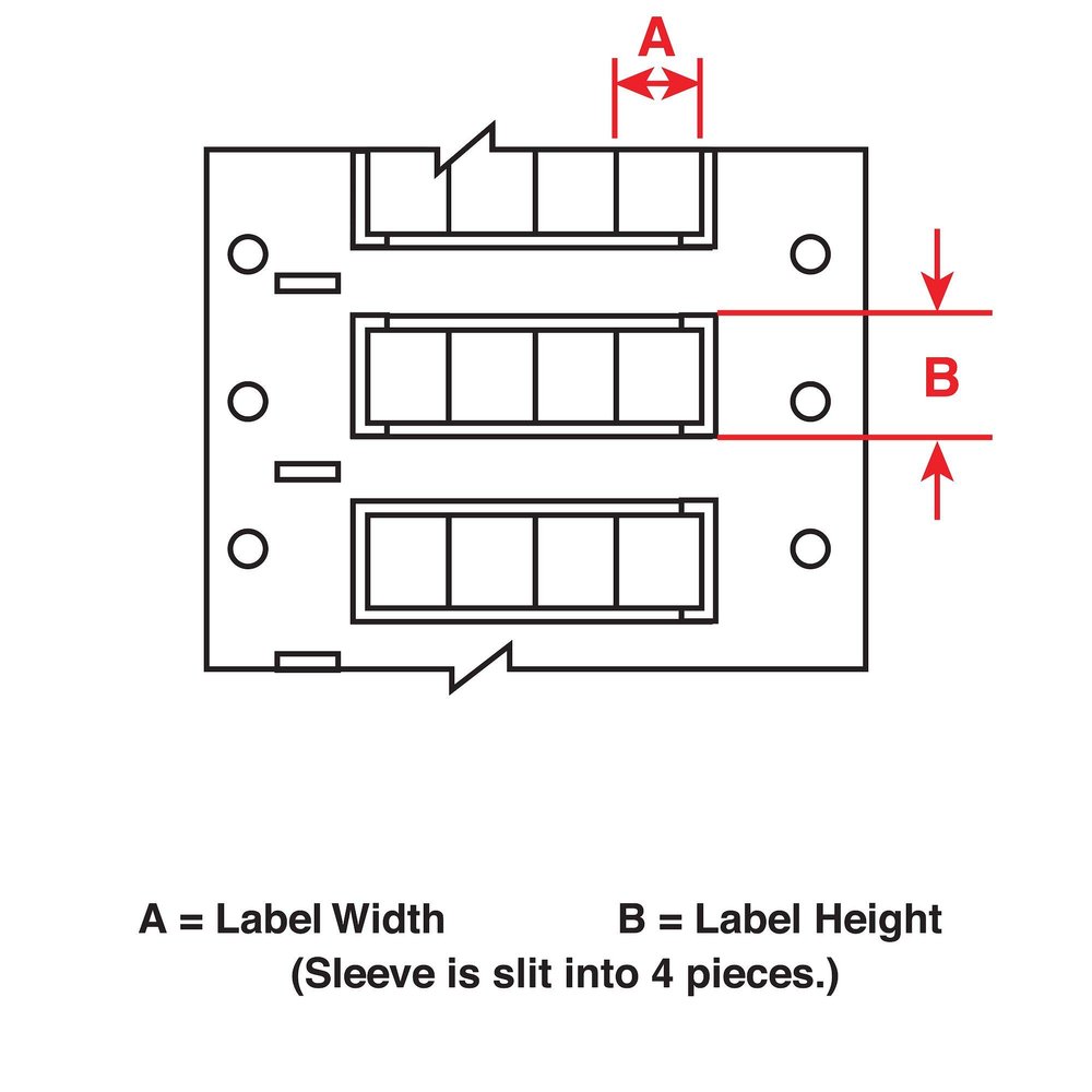Brady 2HX-094-2-BK-4 PermaSleeve Wire Marking Sleeves, 0.197" Height, 0.492" Width, Polyolefin (B-7642) Black (Roll of 10000)