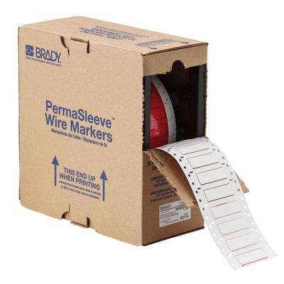 Brady HX-375-2-WT-4 PermaSleeve Wire Marking Sleeves, 0.622" Height, 0.492" Width, Polyolefin (B-7642) White (Roll of 4000)