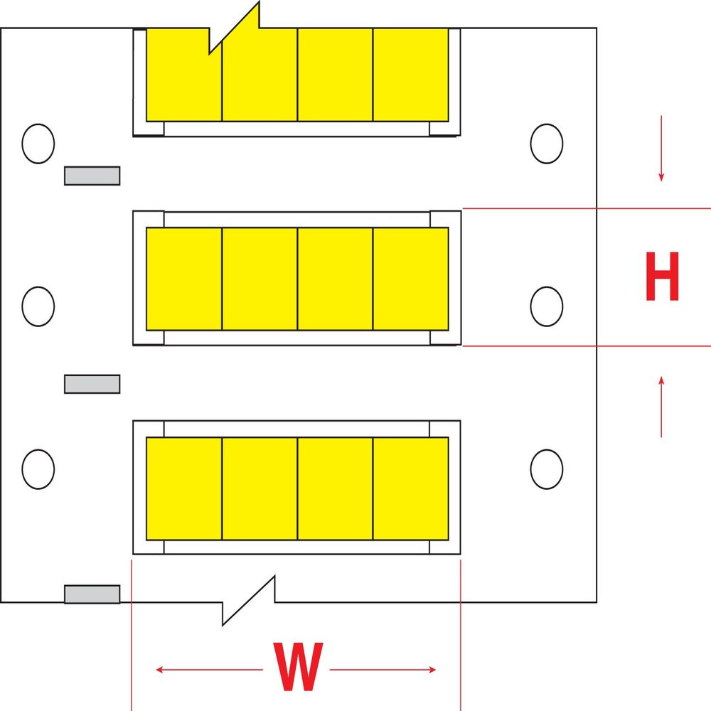 Brady 2HX-1000-2-YL-4 PermaSleeve Wire Marking Sleeves, 1.236" Height, 0.492" Width, Polyolefin (B-7642) Yellow (Roll of 1000)