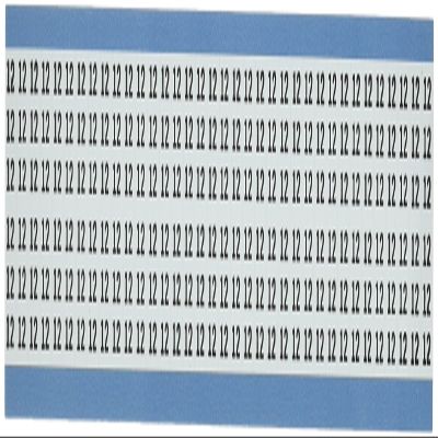 Brady TWM-12-PK Low-Profile Glossy Vinyl-Coated Polyester (B-702), Black on White, Solid Numbers Wire Marker Card (25 Cards)