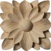 Ekena Millwork ROS04X04SPAL Springtime Square Rosette, 4 1/4"W x 4 1/4"H x 5/8"P, Alder view 1