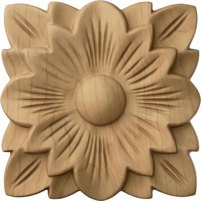 Ekena Millwork ROS05X05SPMA Springtime Square Rosette, 5"W x 5"H x 3/4"P, Maple