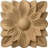 Ekena Millwork ROS05X05SPMA Springtime Square Rosette, 5"W x 5"H x 3/4"P, Maple view 1
