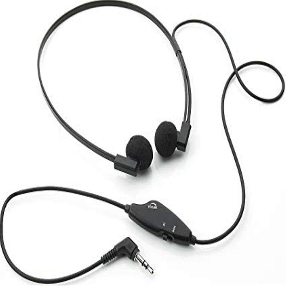 VEC Electronics Spectra SP-VC 5 Deluxe Twin Speaker Transcription Headset, Volume Control and Stereo/Mono Switch, 5 ft. Cord with a 3.5mm Right Angle Stereo Plug, Pouch for Personal Storage