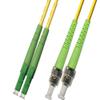 1M Singlemode Duplex Fiber Optic Cable (9/125) - LC/APC to ST/APC view 1