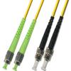 1M Singlemode Duplex Fiber Optic Cable (9/125) - FC/APC to ST/UPC view 1