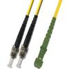 15M Singlemode Duplex Fiber Optic Cable (9/125) - ST/UPC to MTRJ/APC view 1