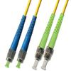 10M Singlemode Duplex Fiber Optic Cable (9/125) - FC/UPC to ST/APC view 1