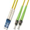 2M Singlemode Duplex Fiber Optic Cable (9/125) - LC/UPC to ST/APC view 1