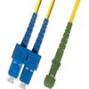 5M Singlemode Duplex Fiber Optic Cable (9/125) - SC/UPC to MTRJ/APC view 1
