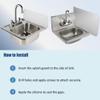 ACE Equipment SP-S2420 Stainless Steel Wall Mount Splash Guard for Commercial Restaurant Hand Sink and Compartment Prep Sink, ETL Certified (26" W x 20" H) view 4