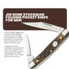 SZCO 2.75" Jig Bone Pen Folding Pocket Knife  2 Blade Stainless Steel Knife for Men with Jigged Bone Handle & Rite Edge Logo  Traditional Small Pocket Knife for Collectors & EDC view 2