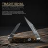 SZCO 2.75" Jig Bone Pen Folding Pocket Knife  2 Blade Stainless Steel Knife for Men with Jigged Bone Handle & Rite Edge Logo  Traditional Small Pocket Knife for Collectors & EDC view 3