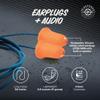 Plugfones Basic Earplug Headphones Earplug-Earbud Hybrid 27 dB Noise Reduction Rating OSHA Compliant Hearing Protection Earphones Noise Reducing Work Headphones Orange Foam Bell Earplugs view 3