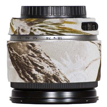 LensCoat Lens Cover for Canon 18-200 f/3.6-5.6 EF-S is Camouflage Neoprene Camera Lens Protection Sleeve (Realtree AP Snow) lenscoat