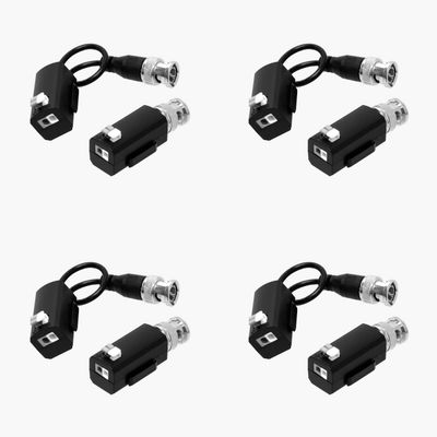 4 Pairs of eSecure HD-EV01P-03 HD Passive Video Balun Network Transceiver, HDTVI HDCVI AHD CVBS 3MP 4MP 5MP 4K Camera DVR CCTV System, BNC to UTP CAT 5/5e/6/6e RJ45 push terminal
