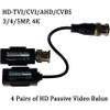 4 Pairs of eSecure HD-EV01P-03 HD Passive Video Balun Network Transceiver, HDTVI HDCVI AHD CVBS 3MP 4MP 5MP 4K Camera DVR CCTV System, BNC to UTP CAT 5/5e/6/6e RJ45 push terminal view 2