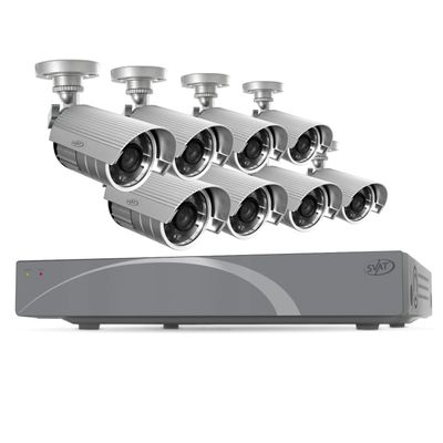 Svat 8-Channel Smart Security DVR with 8 High-resolution Outdoor Night Vision Security Cameras (11029)