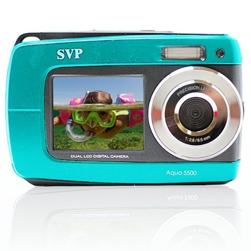 SVP Aqua 5500 Blue (with Micro 32GB) 18MP Dual Screen Waterproof Digital Camera