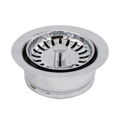 Westbrass D2089SEV-26 3-1/2" Kitchen Sink Waste Disposal Drain Flange and Basket Strainer, Polished Chrome