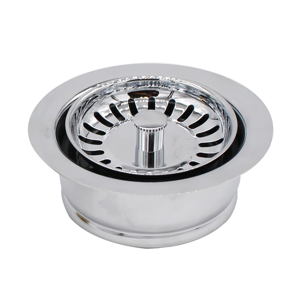 Westbrass D2089SEV-26 3-1/2" Kitchen Sink Waste Disposal Drain Flange and Basket Strainer, Polished Chrome