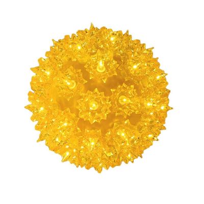 Novelty Lights 6in 50 Light Starlight Sphere, Yellow, Ornament Ball Light, 5ft Hanging Cord with S Hook, 12ft Power Cord with Stackable Plug, Commercial Grade
