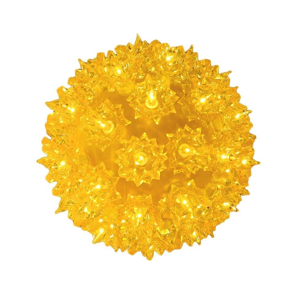Novelty Lights 6in 50 Light Starlight Sphere, Yellow, Ornament Ball Light, 5ft Hanging Cord with S Hook, 12ft Power Cord with Stackable Plug, Commercial Grade