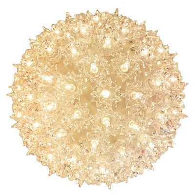 Novelty Lights 10in 150 Light Starlight Sphere, Clear, Extra Large Ornament Ball Light, 5ft Hanging Cord with S Hook, 12ft Power Cord with Stackable Plug, Commercial Grade
