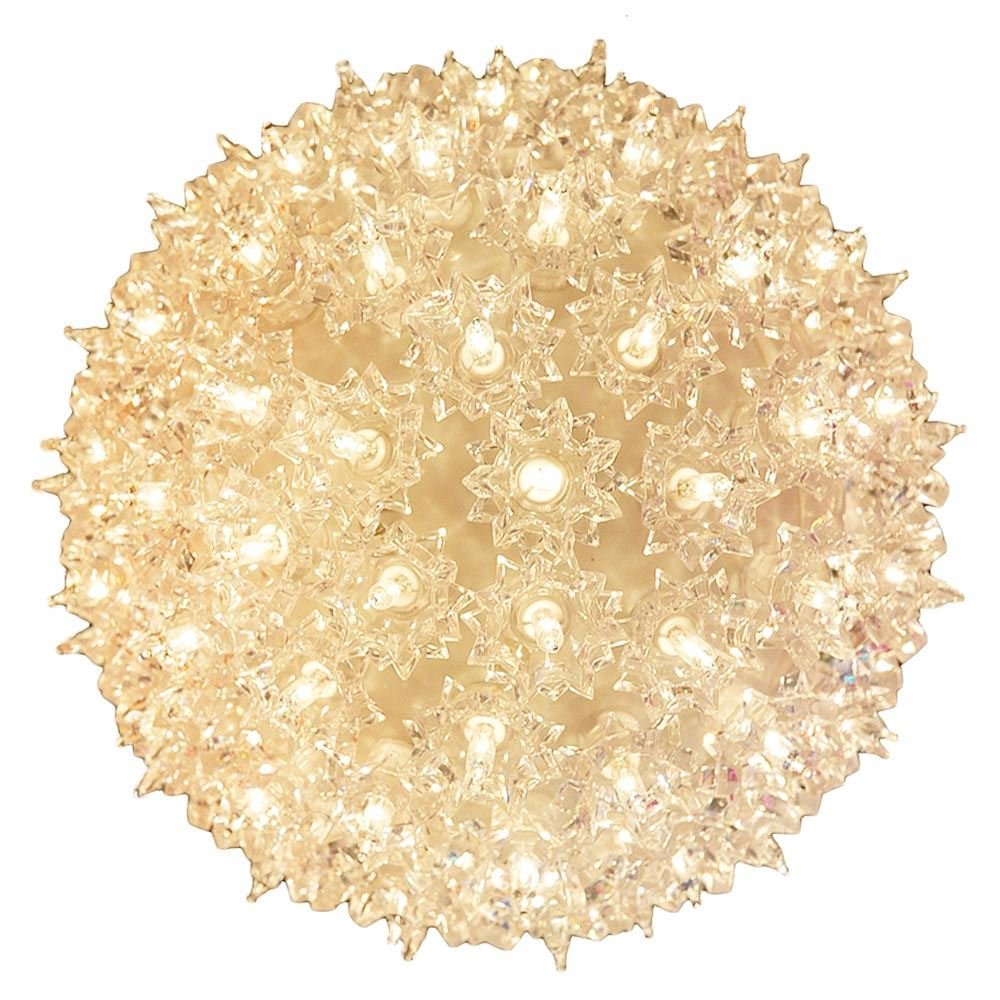 Novelty Lights 10in 150 Light Starlight Sphere, Clear, Extra Large Ornament Ball Light, 5ft Hanging Cord with S Hook, 12ft Power Cord with Stackable Plug, Commercial Grade