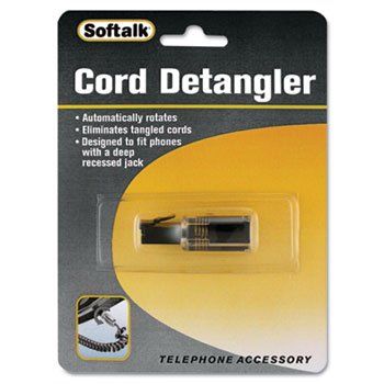 6 Pack Rotating 360 Telephone Cord Detangler, Clear/Black by SOFTALK (Catalog Category: Office Equipment & Equipment Supplies / Telephone)