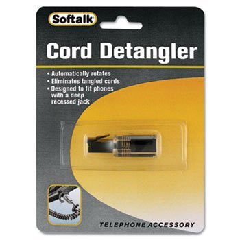 6 Pack Rotating 360 Telephone Cord Detangler, Clear/Black by SOFTALK (Catalog Category: Office Equipment & Equipment Supplies / Telephone)