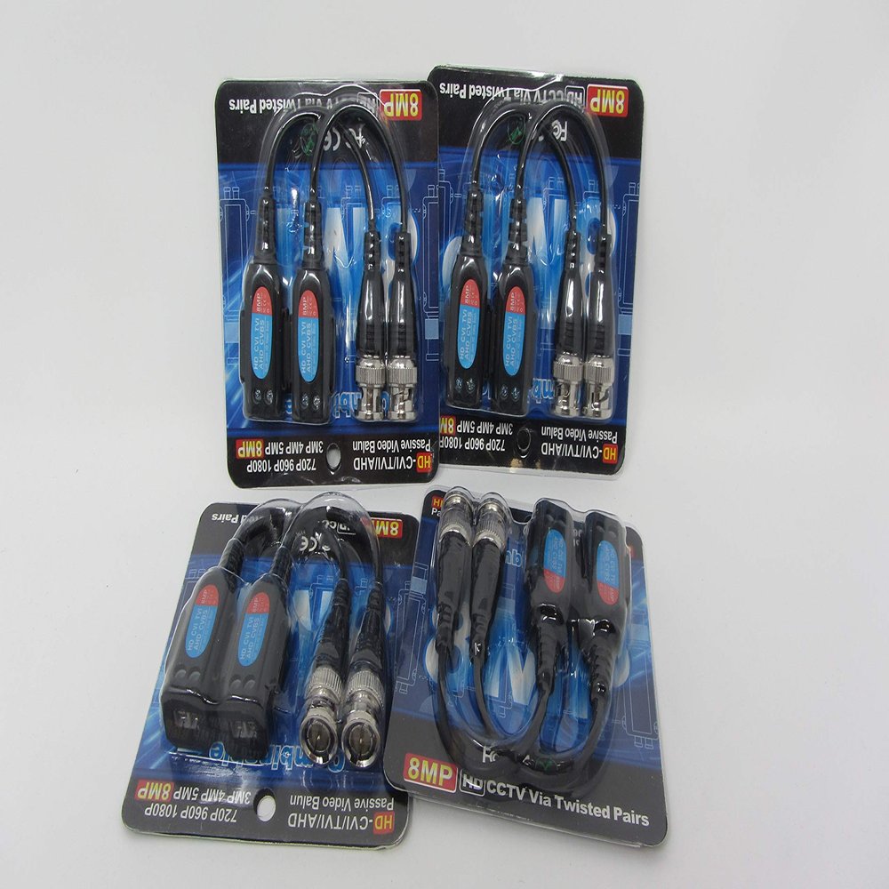 Ezdiyworld-8Pairs(16pcs) Mini CCTV BNC Video Balun with Pigtail