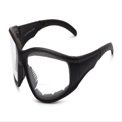 Readers.com | Clear Bifocal EVA Safety Goggles +2.00 Black Frame with Clear Lenses Sport & Wrap-Around Men's & Women's Goggles