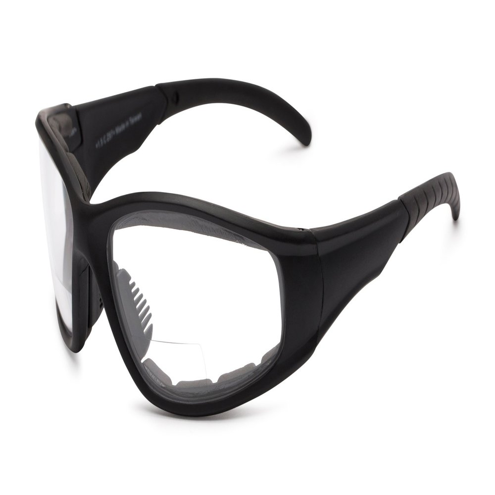 Readers.com | Clear Bifocal EVA Safety Goggles +2.00 Black Frame with Clear Lenses Sport & Wrap-Around Men's & Women's Goggles