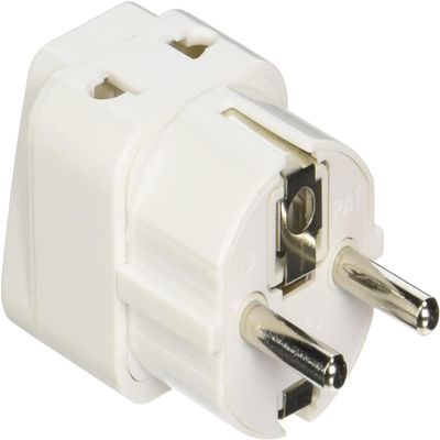 Ckitze Europe Germany, France, Russia Travel Grounded Schuko Universal 2 Inputs USA Power Plug Adapter - Type E/F - CE Certified for Mobile Cell Phone, Laptop, Tablet Chargers and More