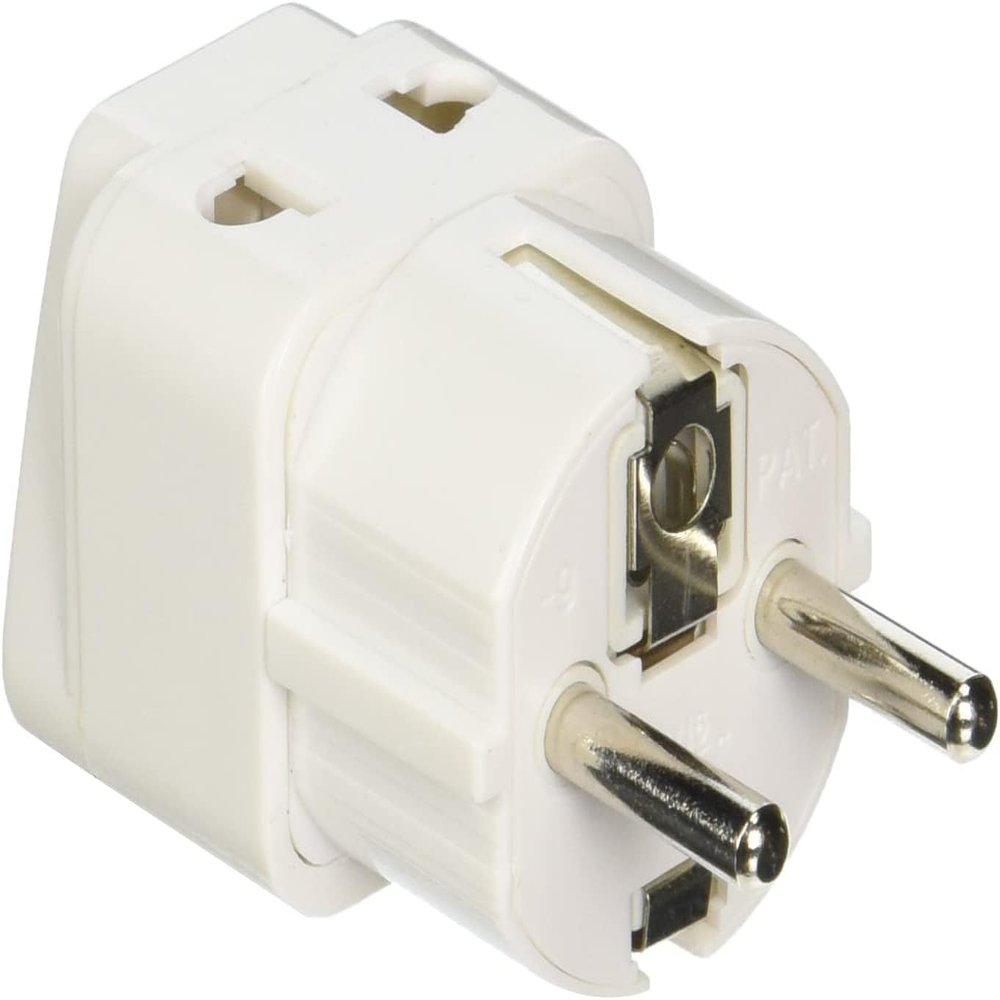 Ckitze Europe Germany, France, Russia Travel Grounded Schuko Universal 2 Inputs USA Power Plug Adapter - Type E/F - CE Certified for Mobile Cell Phone, Laptop, Tablet Chargers and More